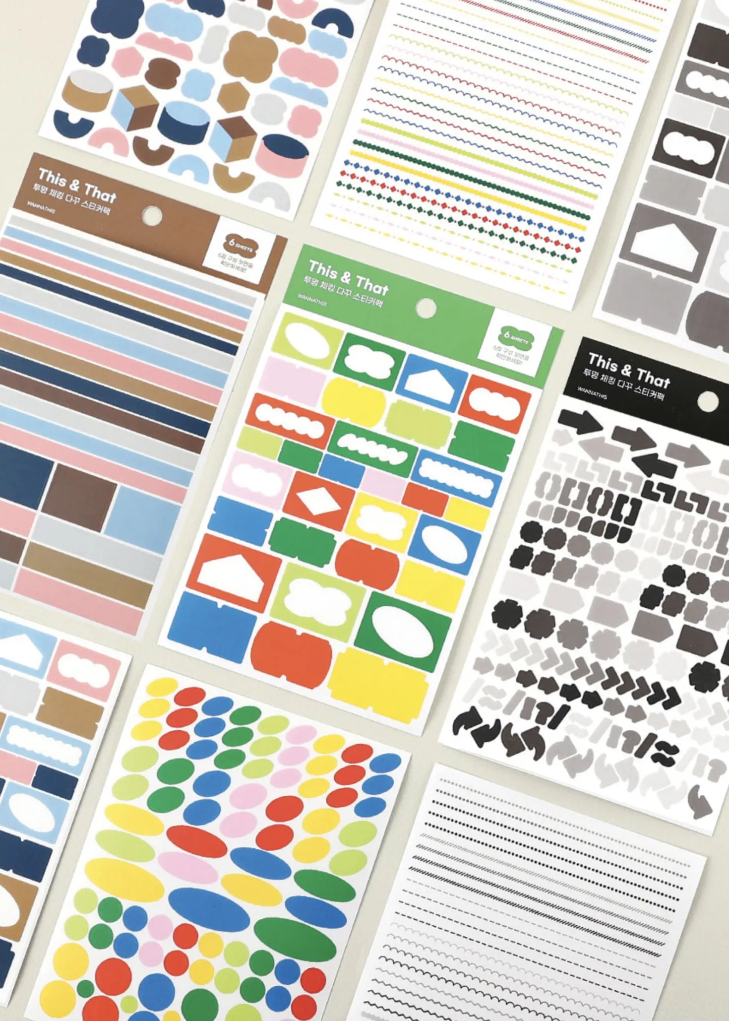 6pcs Colorful Pieces Deco Sticker Set