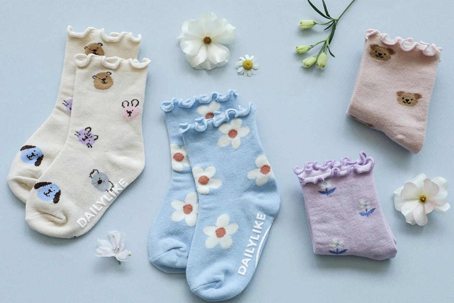 4pcs Daily Kids Crew Socks Set