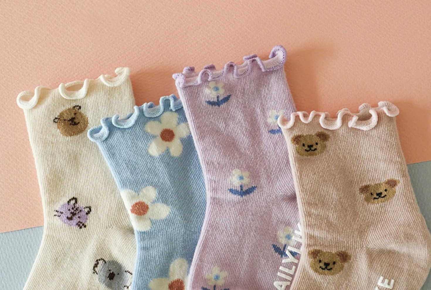 4pcs Daily Kids Crew Socks Set