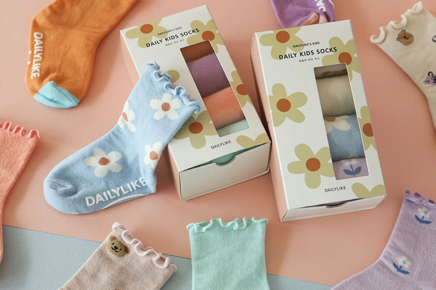 4pcs Daily Kids Crew Socks Set