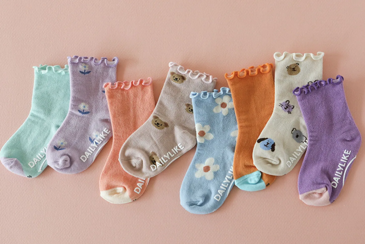 4pcs Daily Kids Crew Socks Set