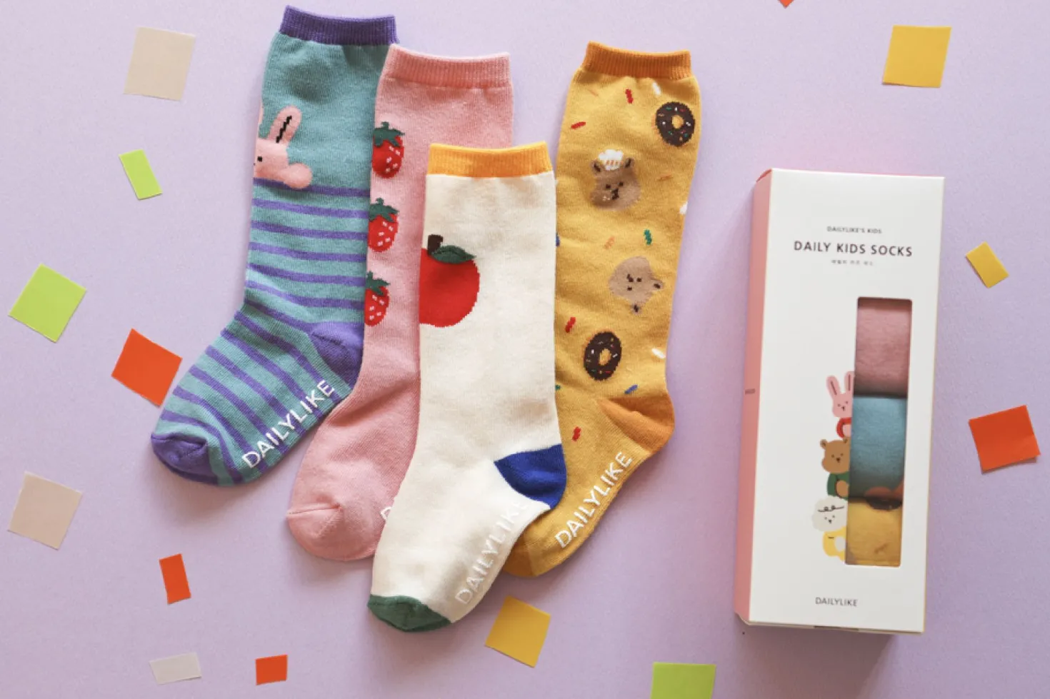 4pcs Dailylike Kids Knee Socks Set