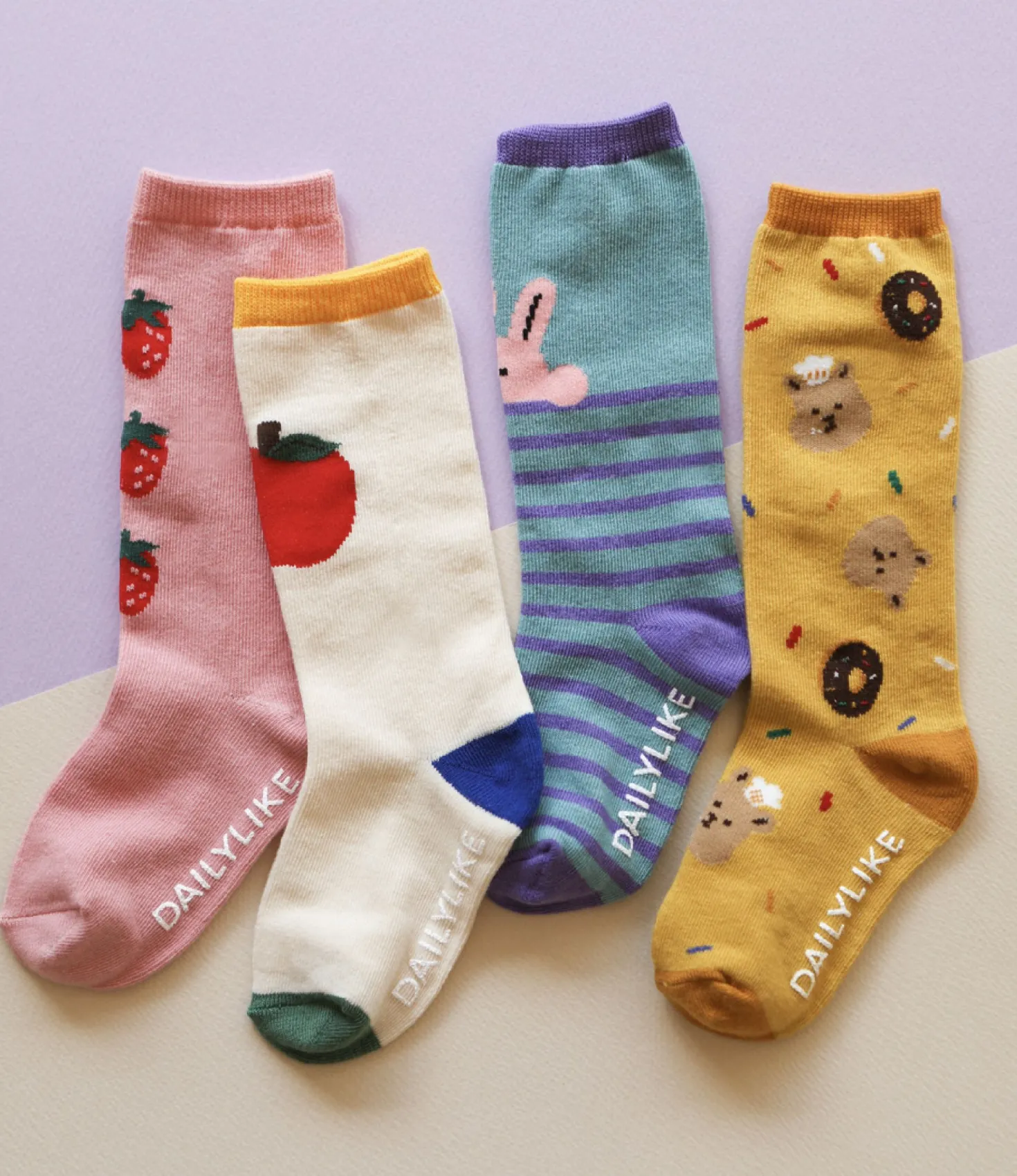 4pcs Dailylike Kids Knee Socks Set