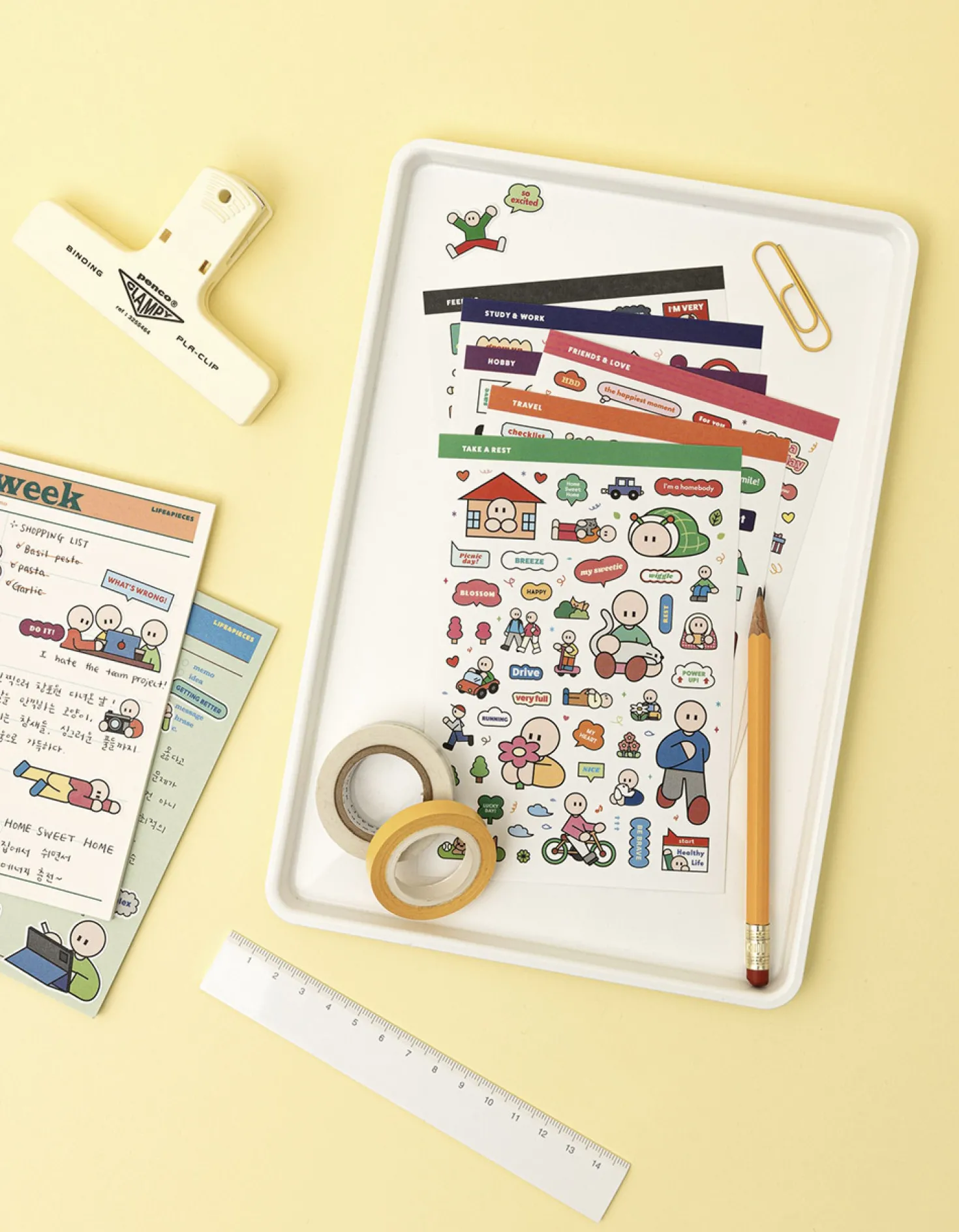 6pcs Daily Point Removable Sticker Set