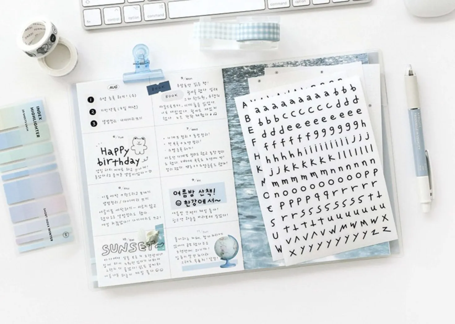 6pcs Doodle Alphabet Sticker Set