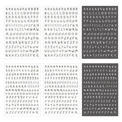 6pcs Doodle Alphabet Sticker Set