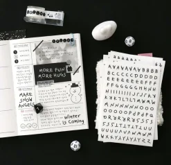 6pcs Doodle Alphabet Sticker Set