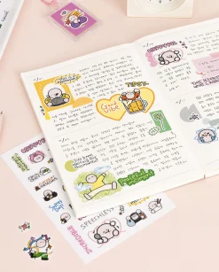 6pcs Doodle Point Removable Sticker Set