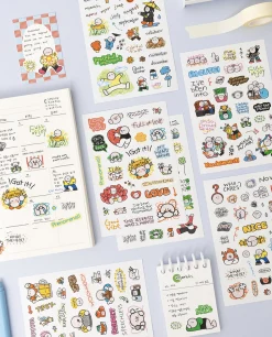 6pcs Doodle Point Removable Sticker Set