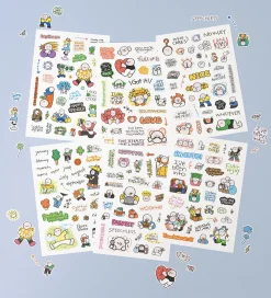 6pcs Doodle Point Removable Sticker Set