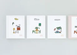 8pcs Drawing Illustration Removable Sticker Set