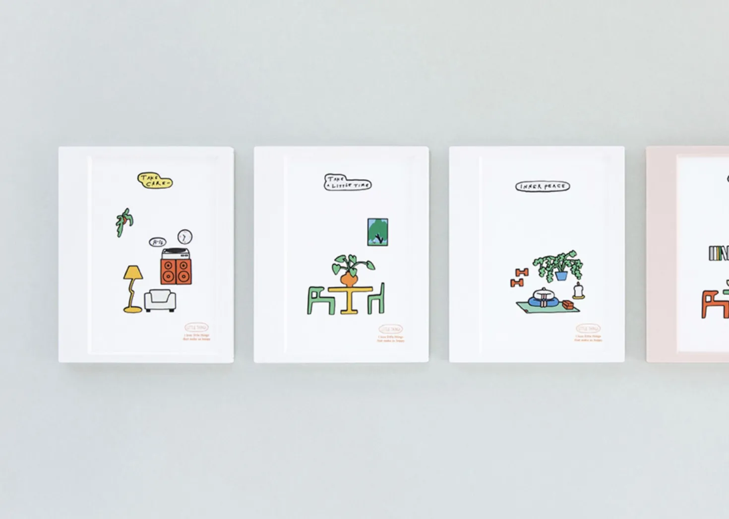 8pcs Drawing Illustration Removable Sticker Set
