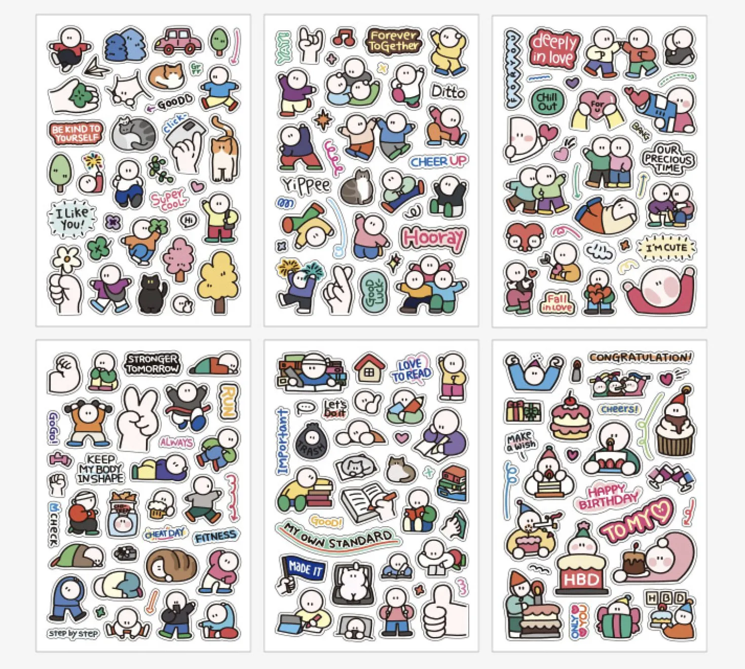 6pcs Drawing Point Removable Sticker Set