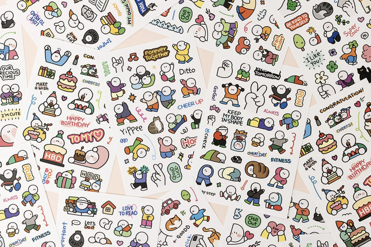 6pcs Drawing Point Removable Sticker Set