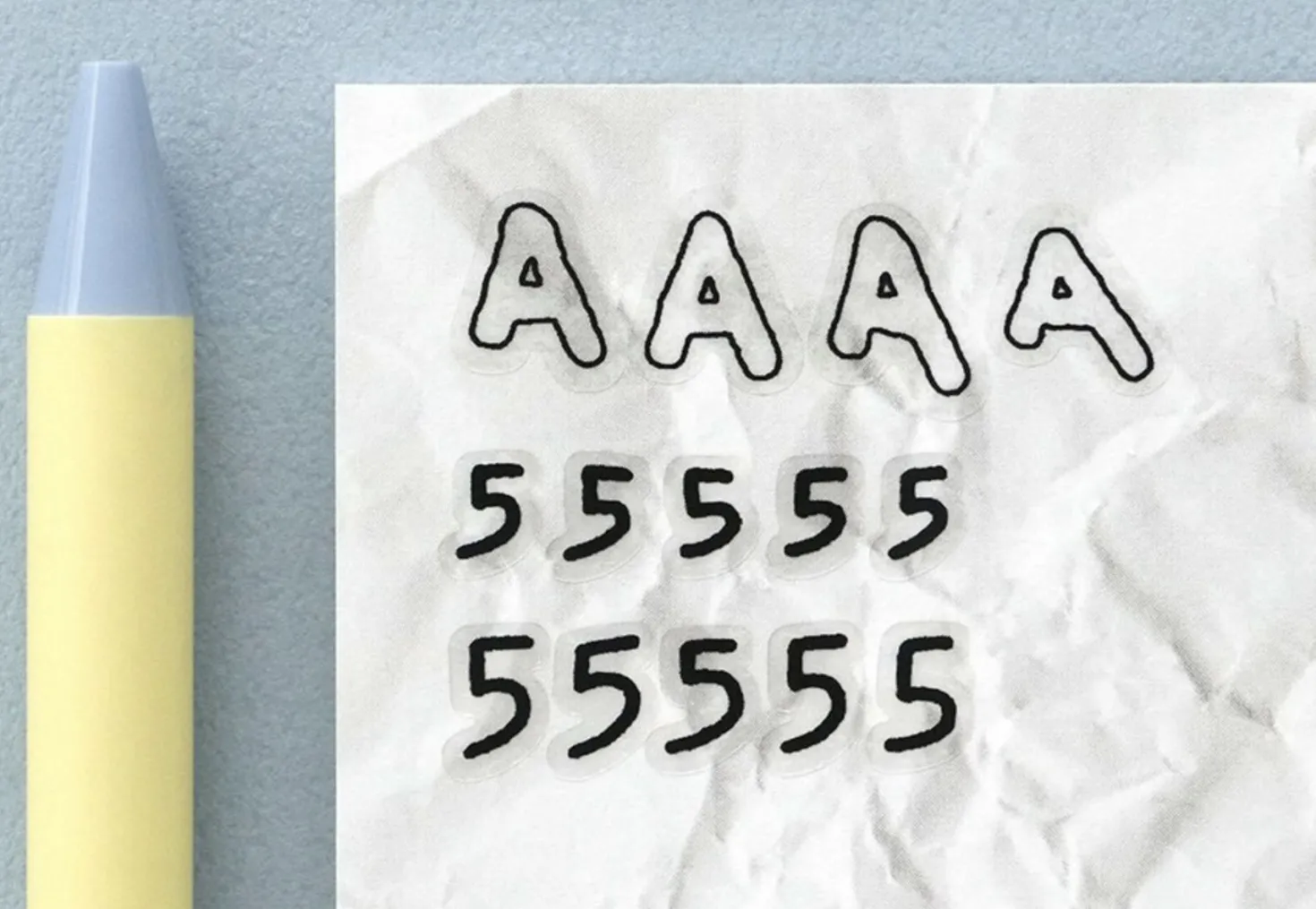 6pcs Fluffy Alphabet Sticker Set
