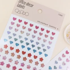 3pcs Hologram Shapes Sticker Set