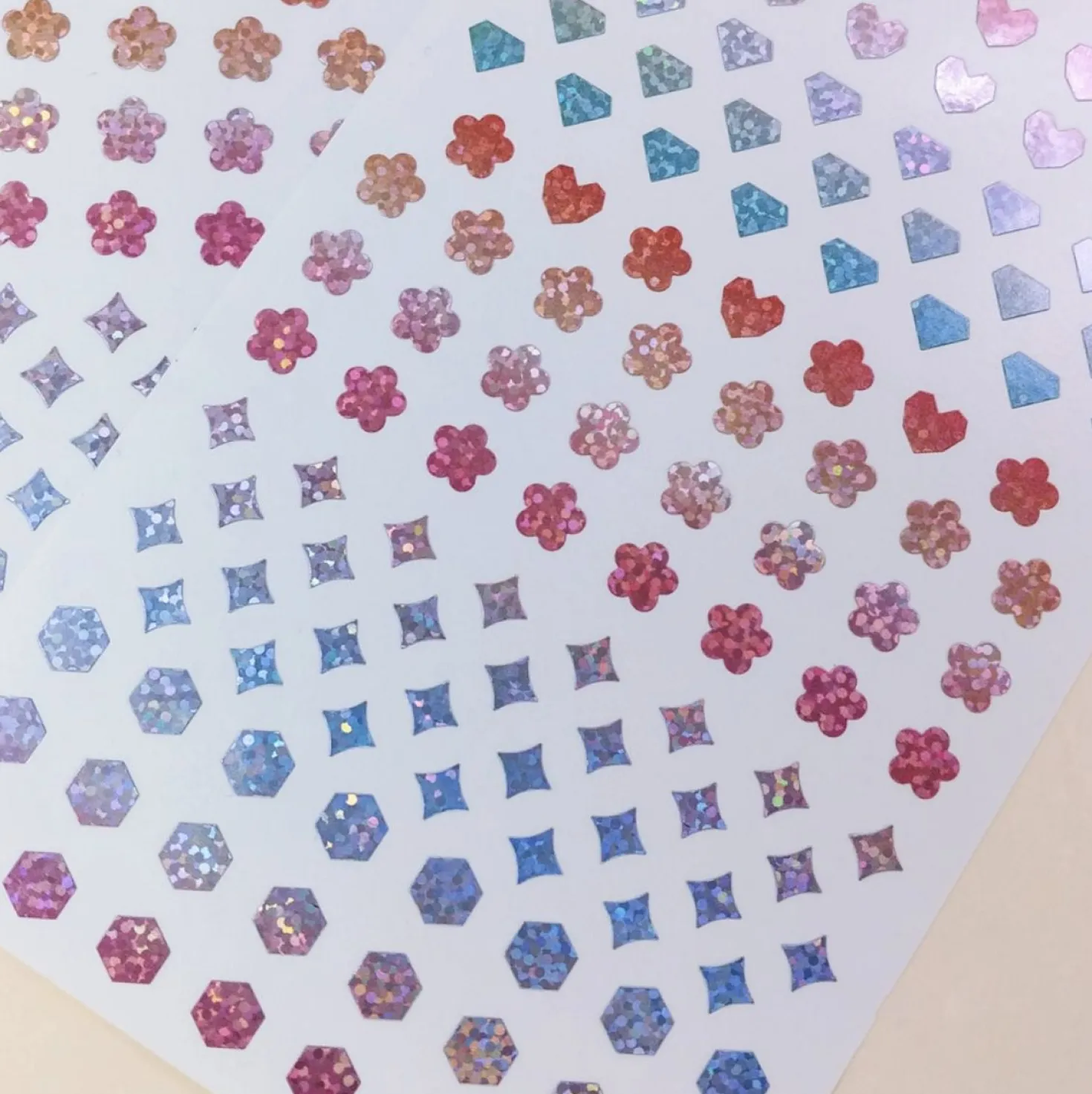 3pcs Hologram Shapes Sticker Set