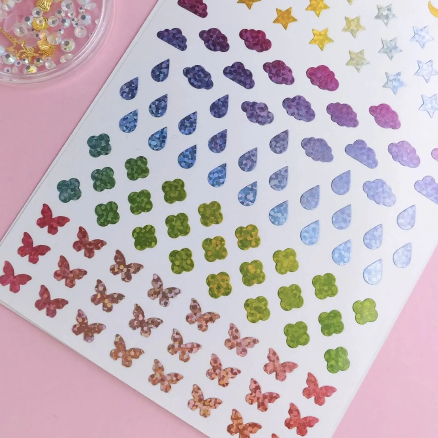 3pcs Hologram Shapes Sticker Set