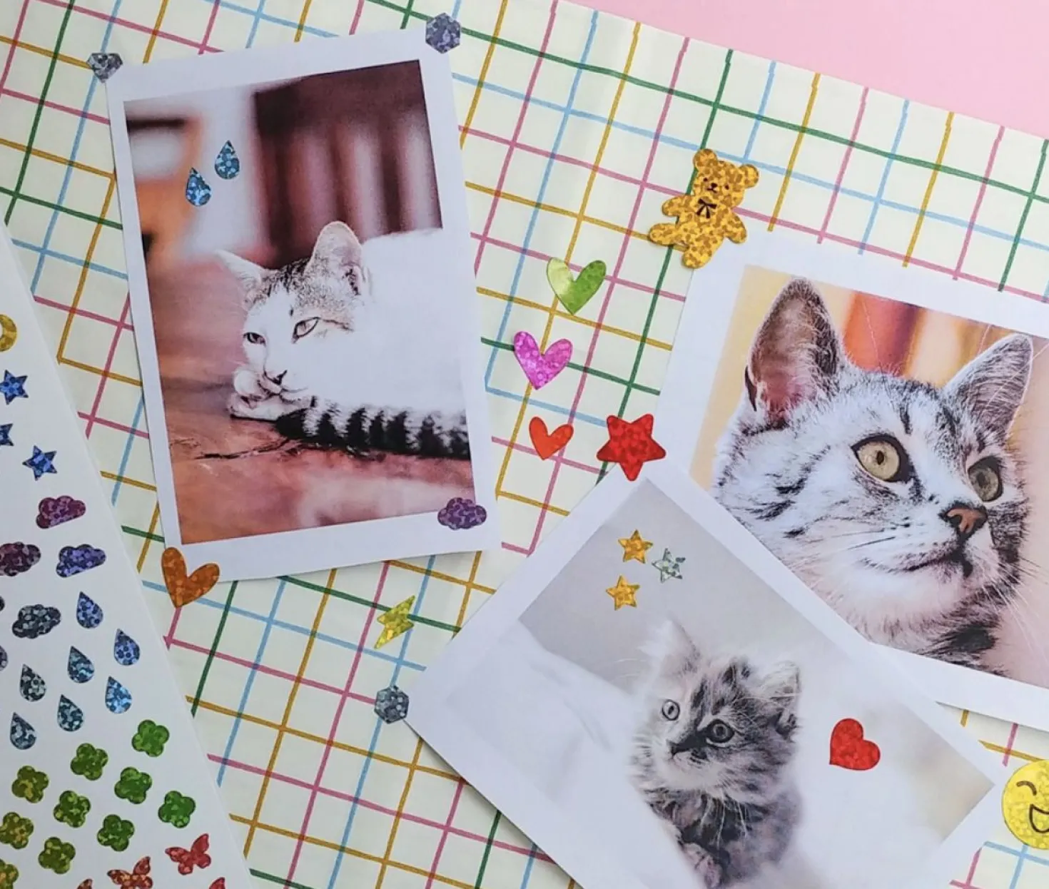 3pcs Hologram Shapes Sticker Set