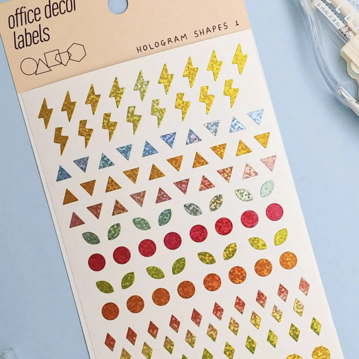 3pcs Hologram Shapes Sticker Set