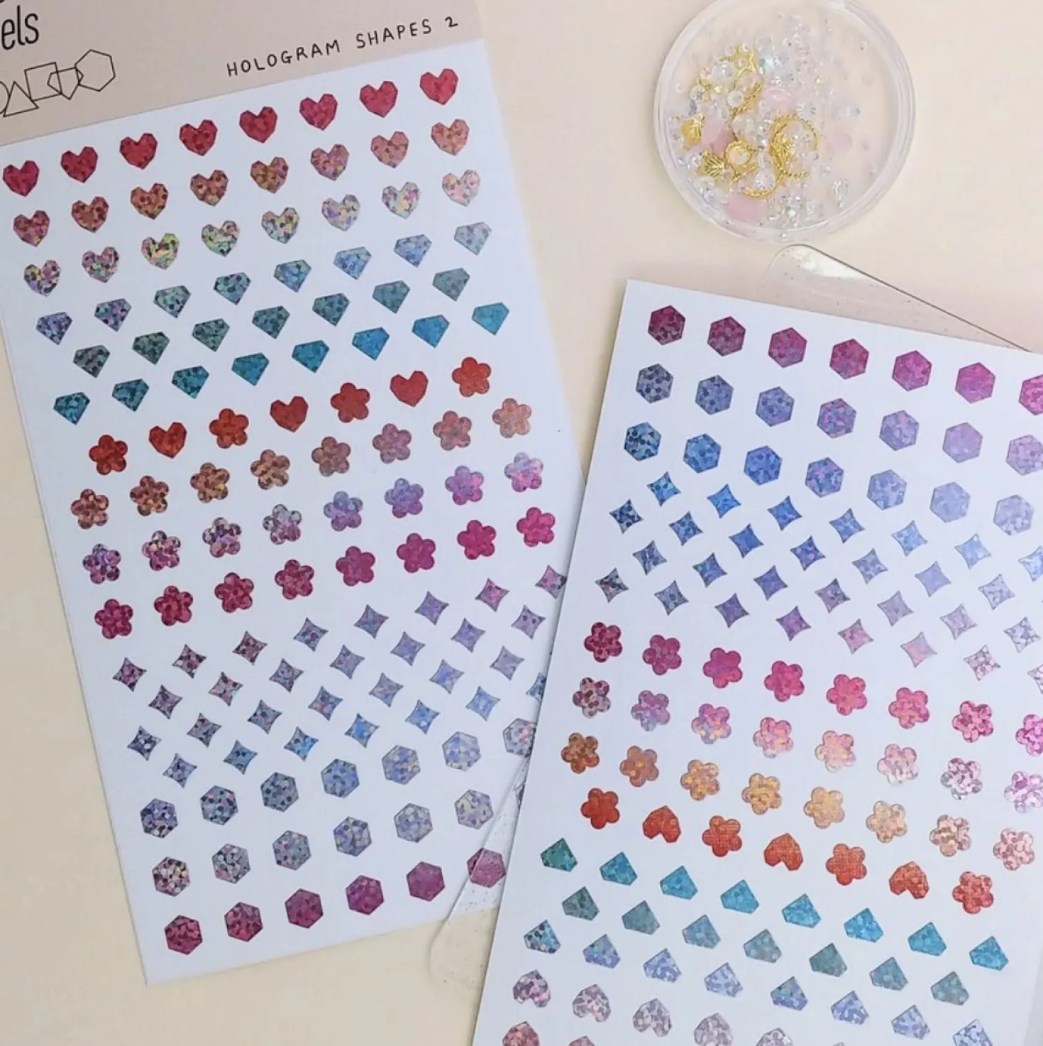 3pcs Hologram Shapes Sticker Set