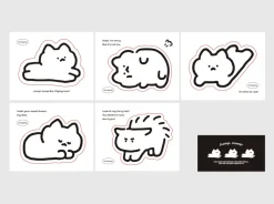 6pcs Jumping Cat Removable Sticker Set