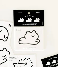 6pcs Jumping Cat Removable Sticker Set