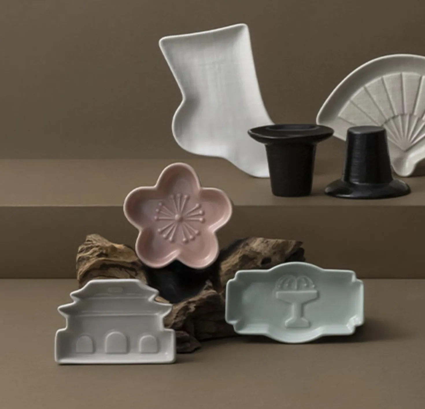 3pcs Korean Palace Mini Sauce Dish Set