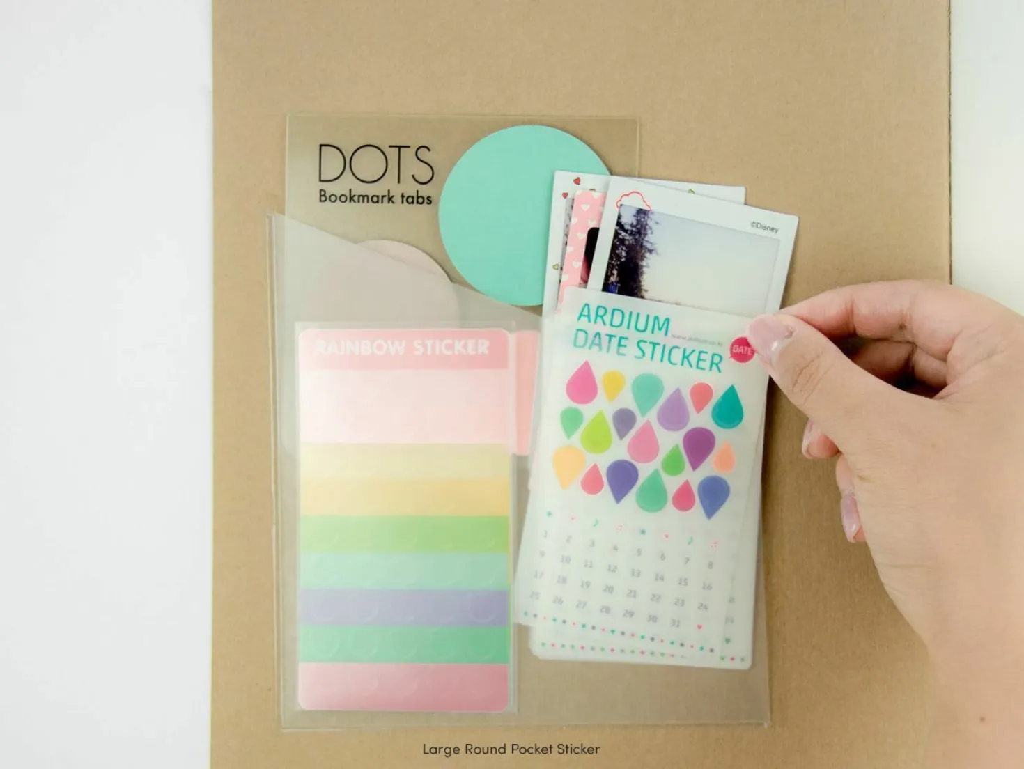 2pcs Large Round Pocket Sticker Set