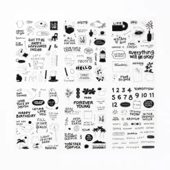 6pcs Life & Pieces Clear Sticker Set