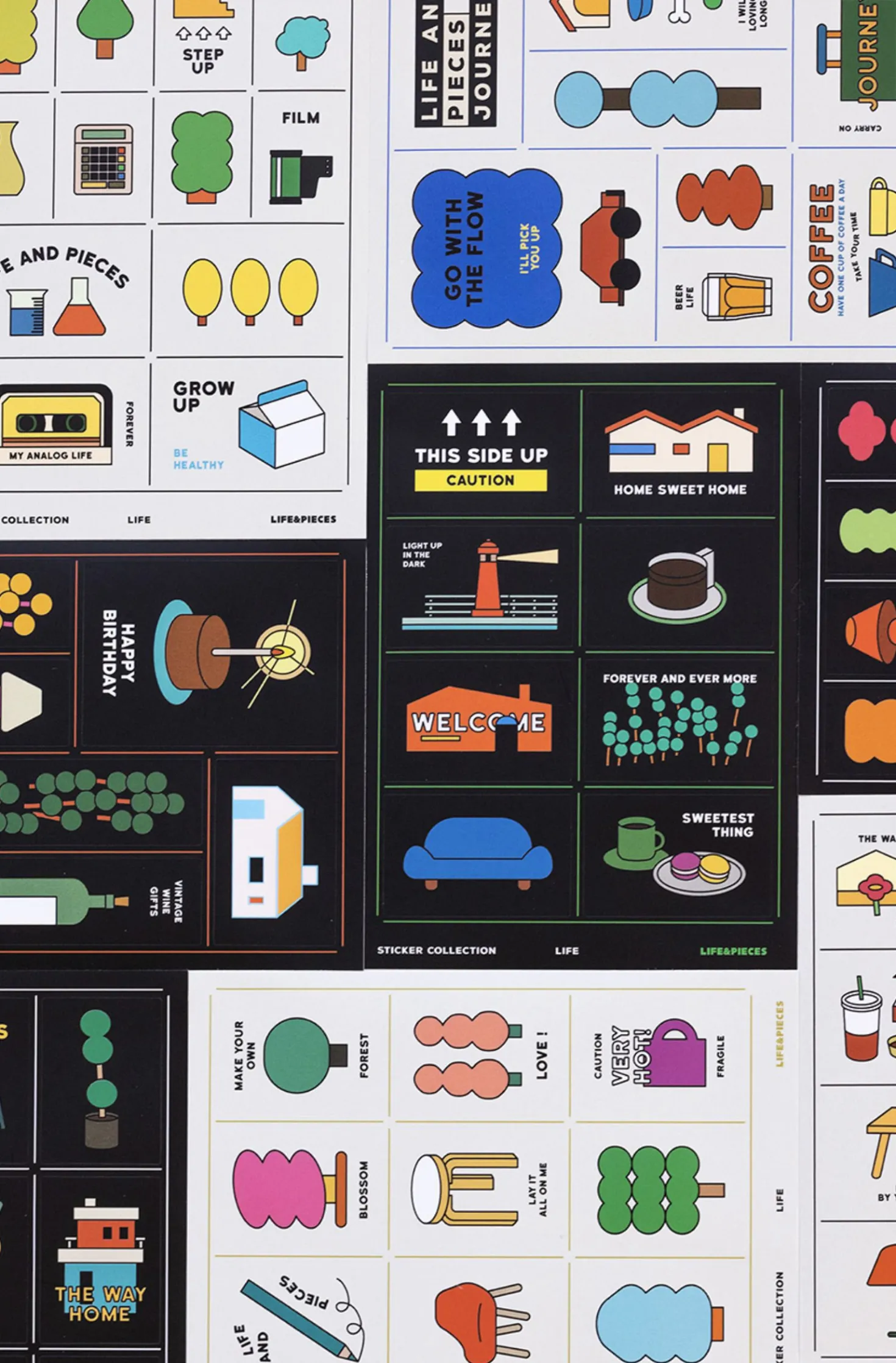 8pcs Life & Pieces Life Removable Sticker Set