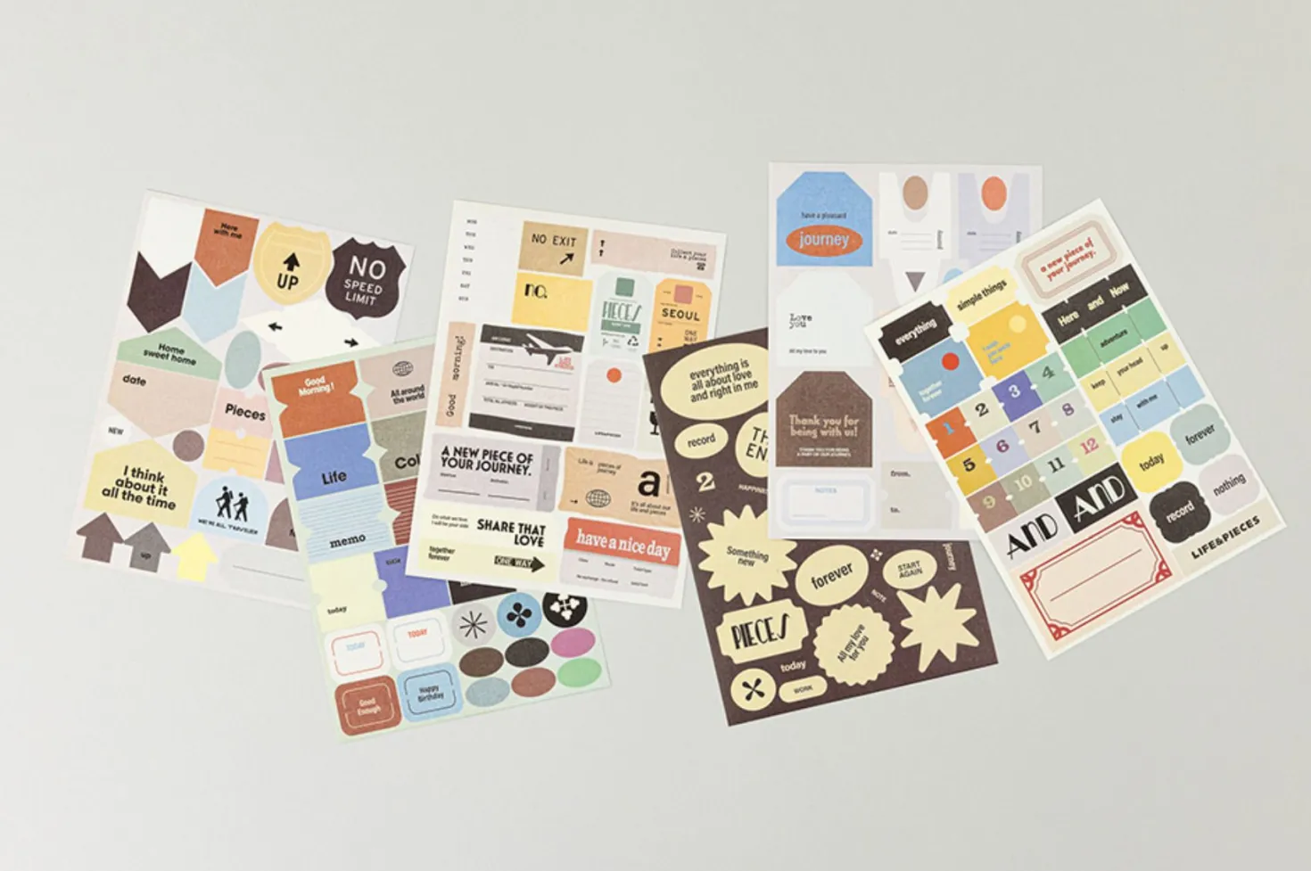 6pcs Life & Pieces Vintage Label Sticker Set