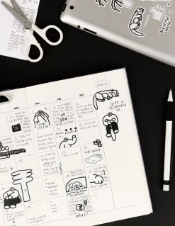 8pcs Little Things Drawing Removable Sticker Set