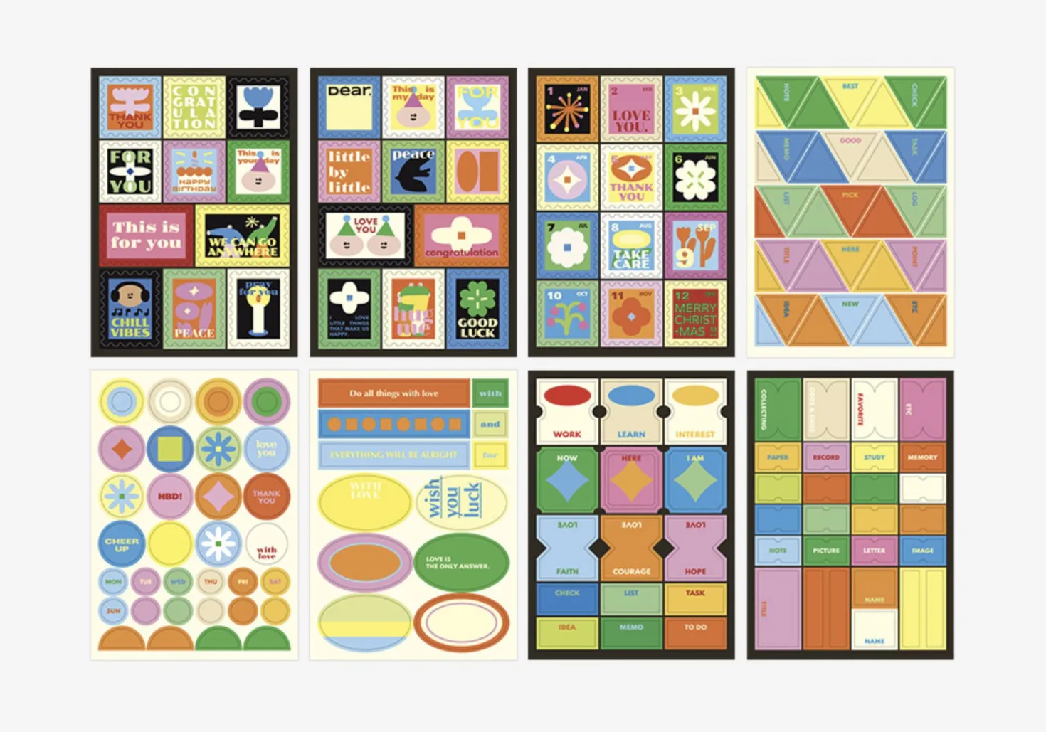 8pcs Little Things Label Sticker Set
