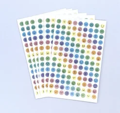 6pcs Mini Pastel Emoji Sticker Set
