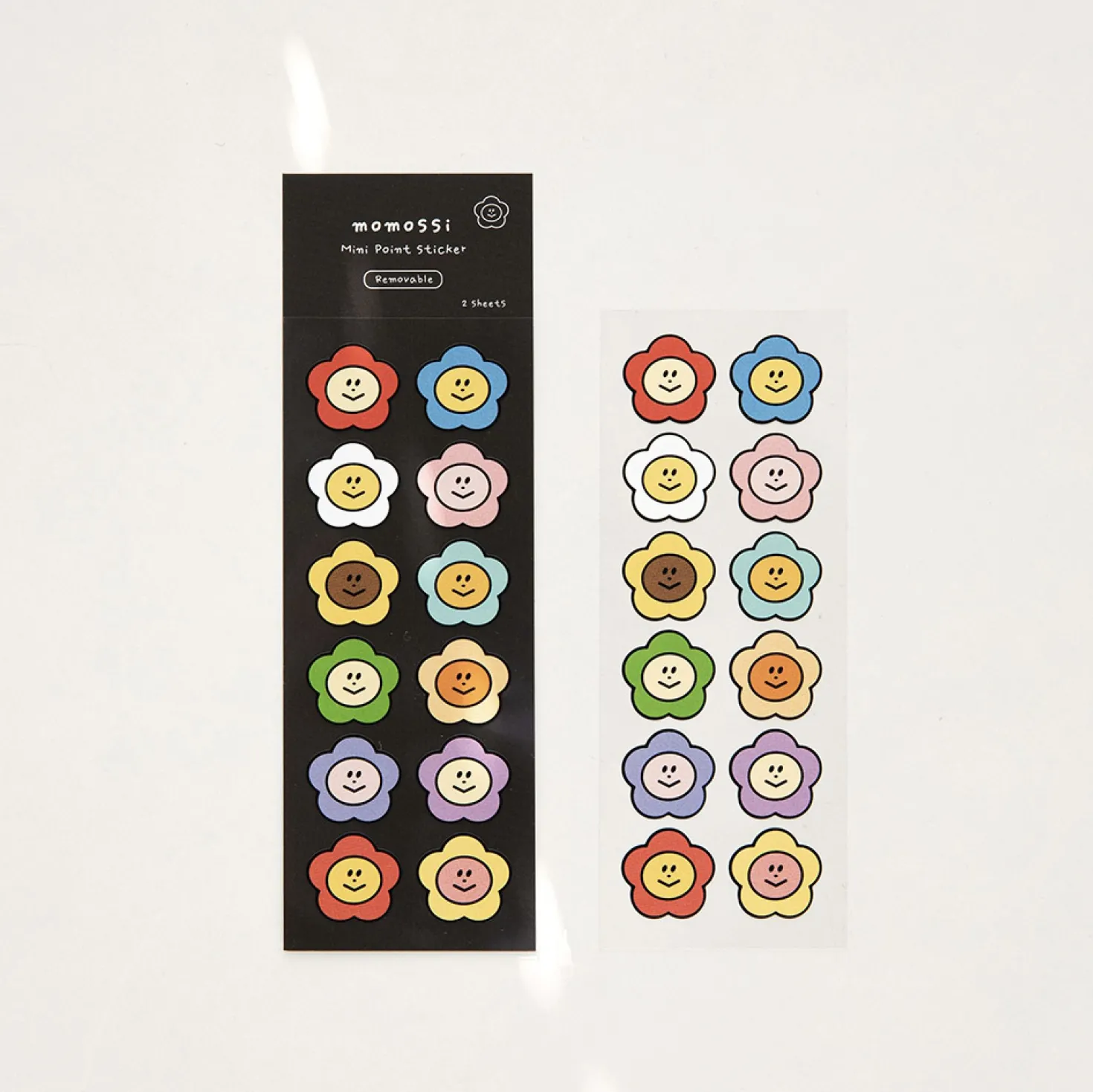 2pcs Mini Smile Removable Sticker Set