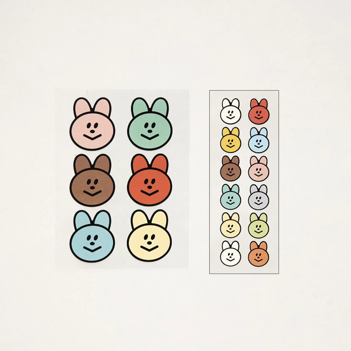 2pcs Mini Smile Removable Sticker Set