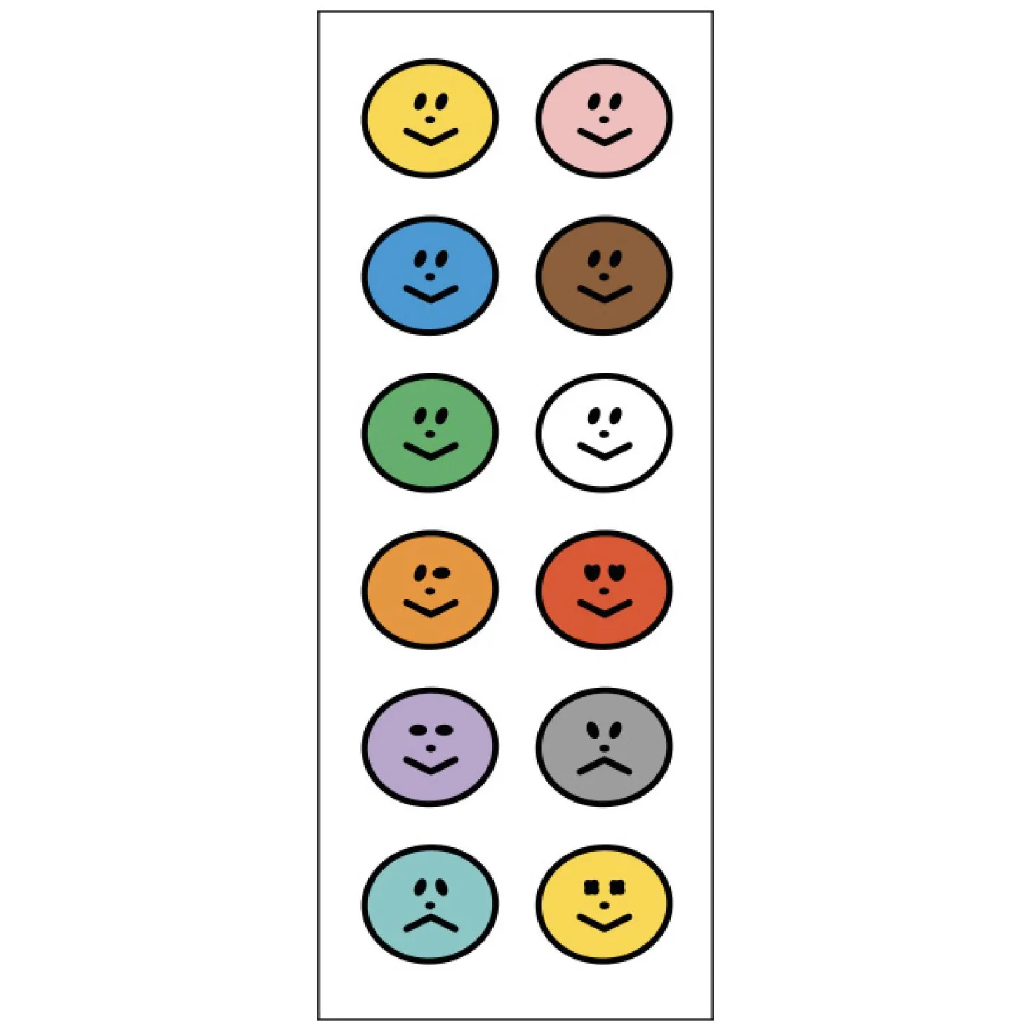 2pcs Mini Smile Removable Sticker Set