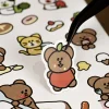 6pcs Momo Bear Removable Sticker Set