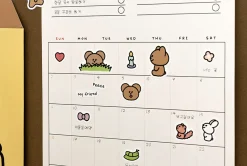 6pcs Momo Bear Removable Sticker Set