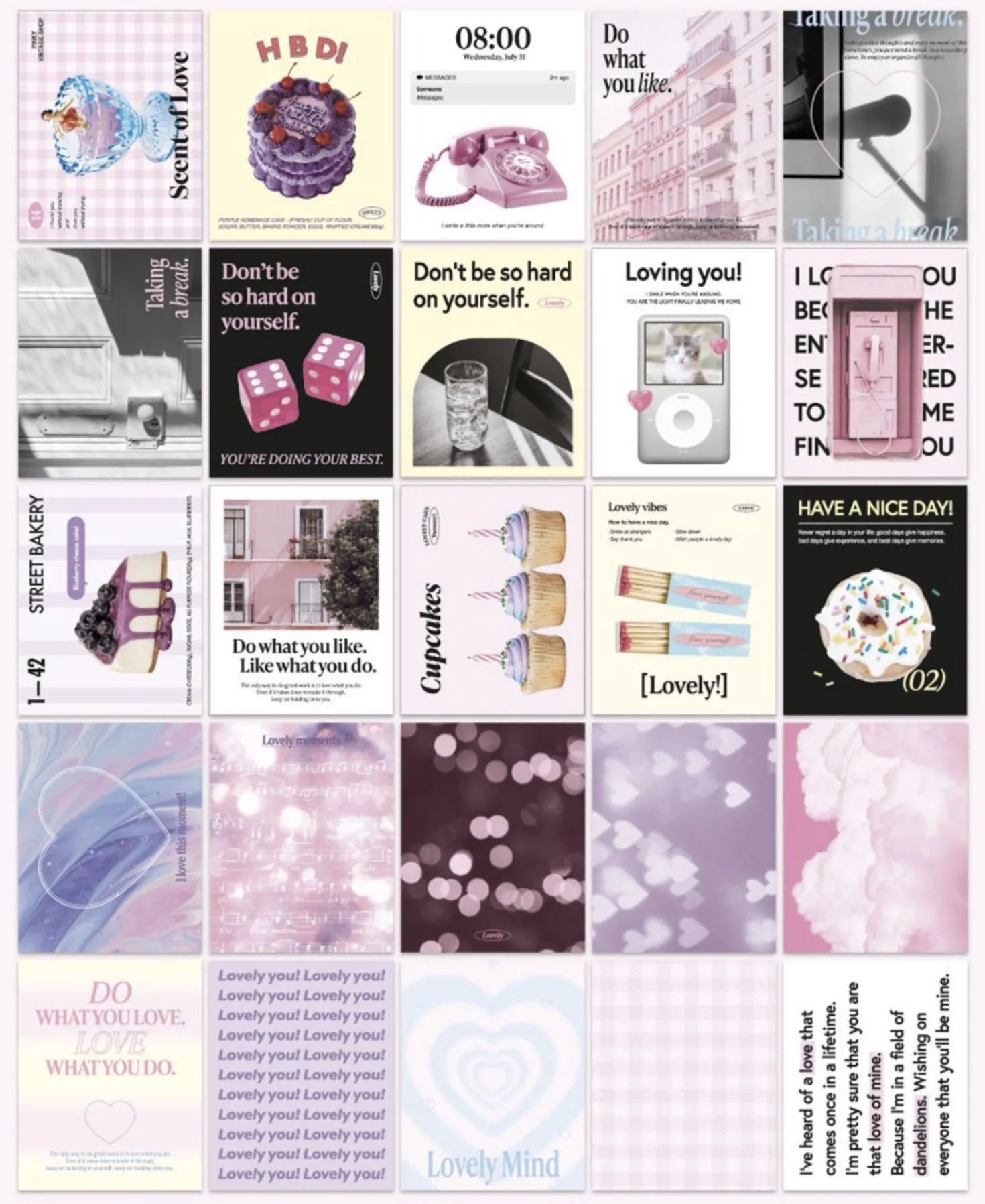 50pcs Moodscape Background Sticker Set