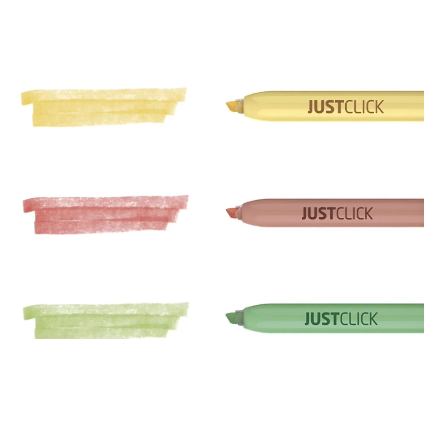 3pcs Natural Retractable Highlighter Set