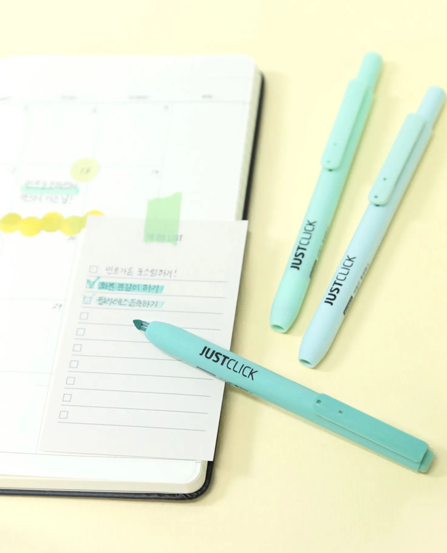 3pcs Natural Retractable Highlighter Set