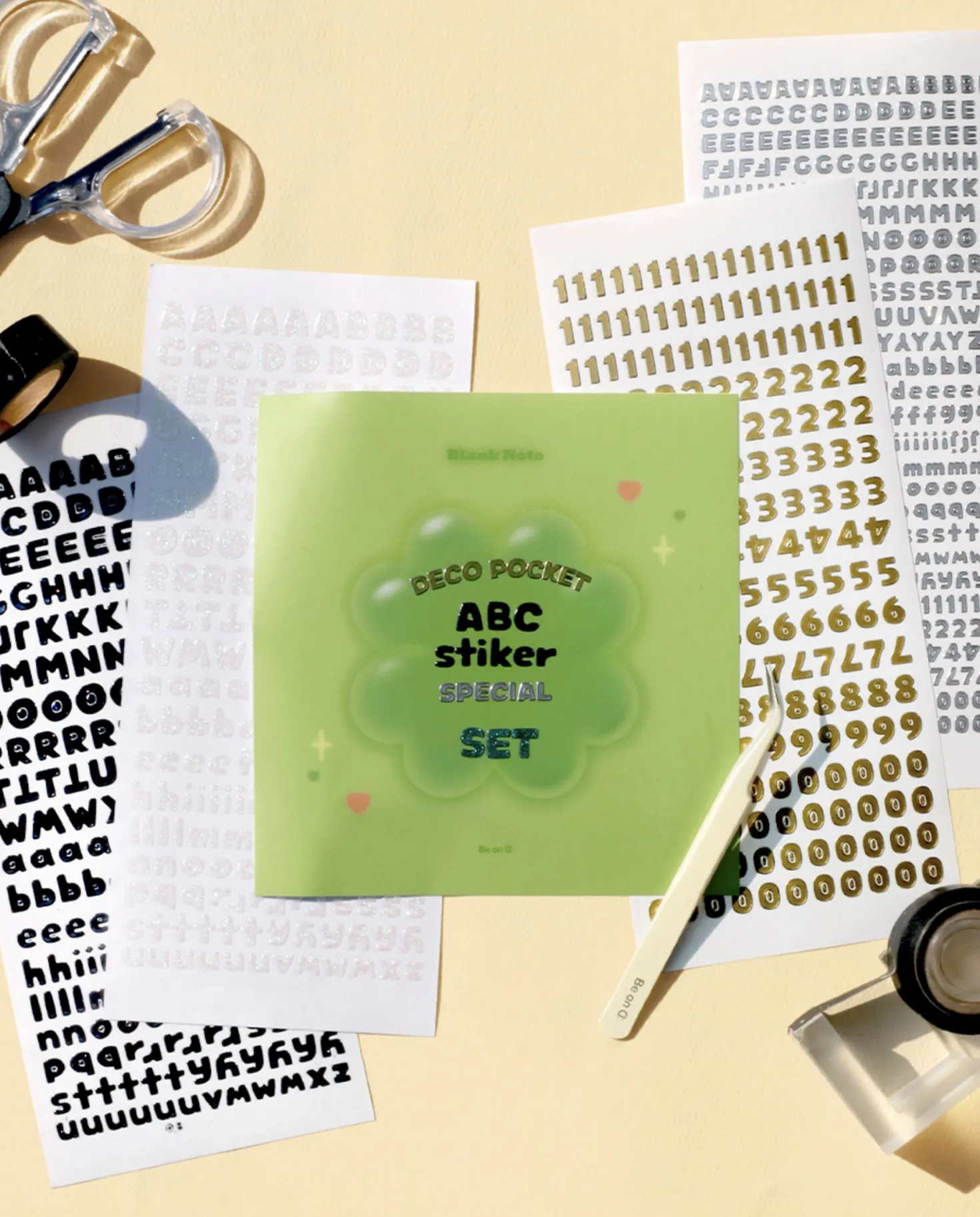4pcs Number&Alphabet Sticker Set