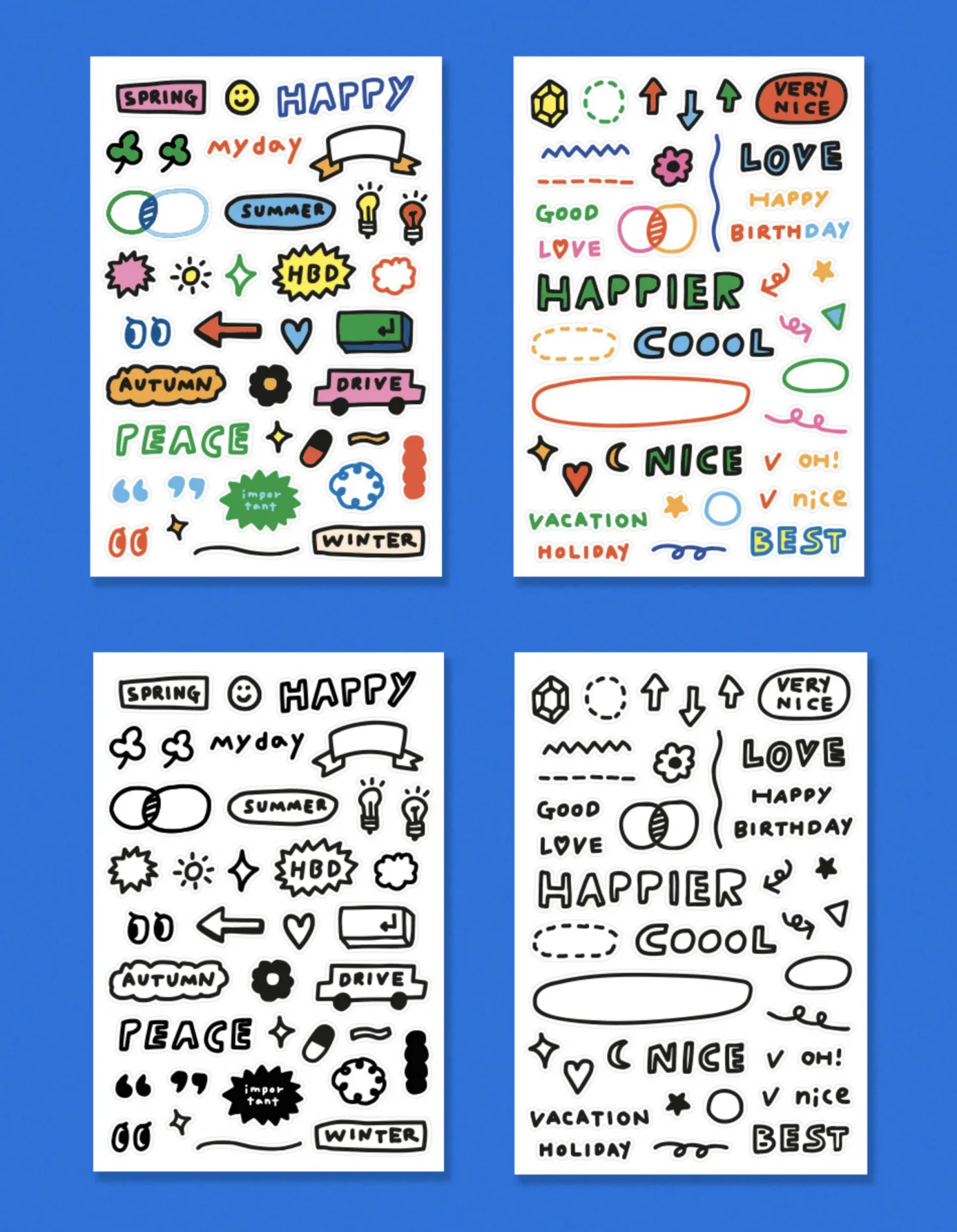 4pcs Oh! Drawing Sticker Set