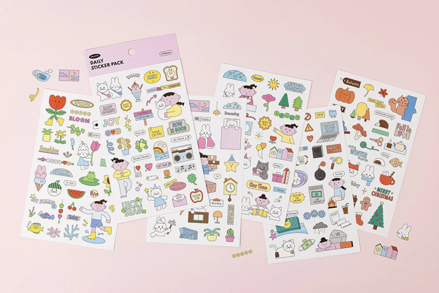 6pcs Palette Daily Sticker Set