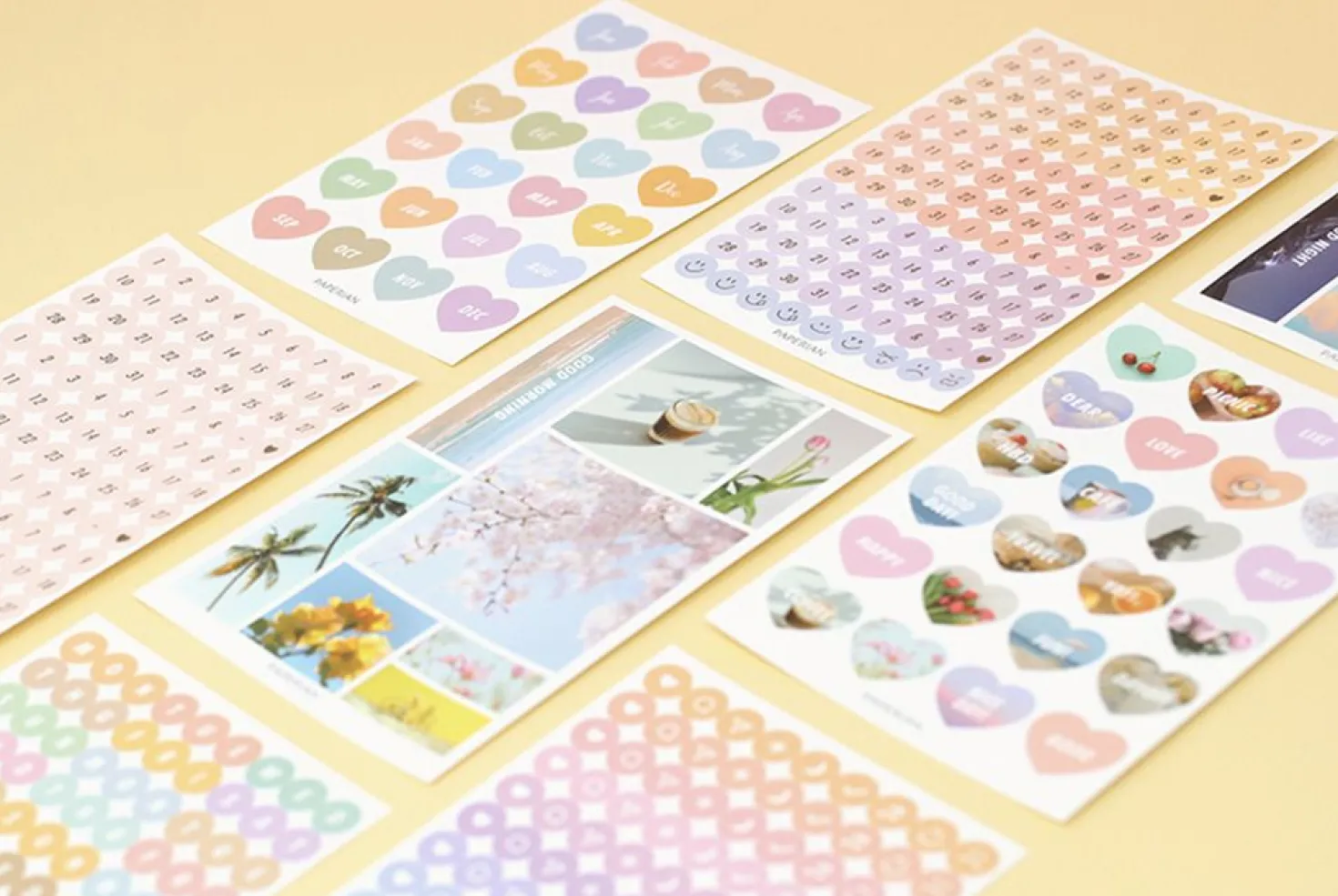 8pcs Paperian Removable Deco Sticker Set