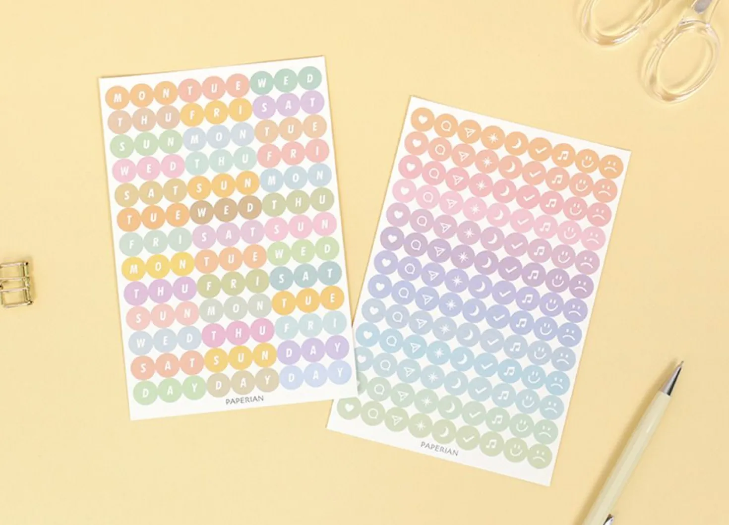 8pcs Paperian Removable Deco Sticker Set