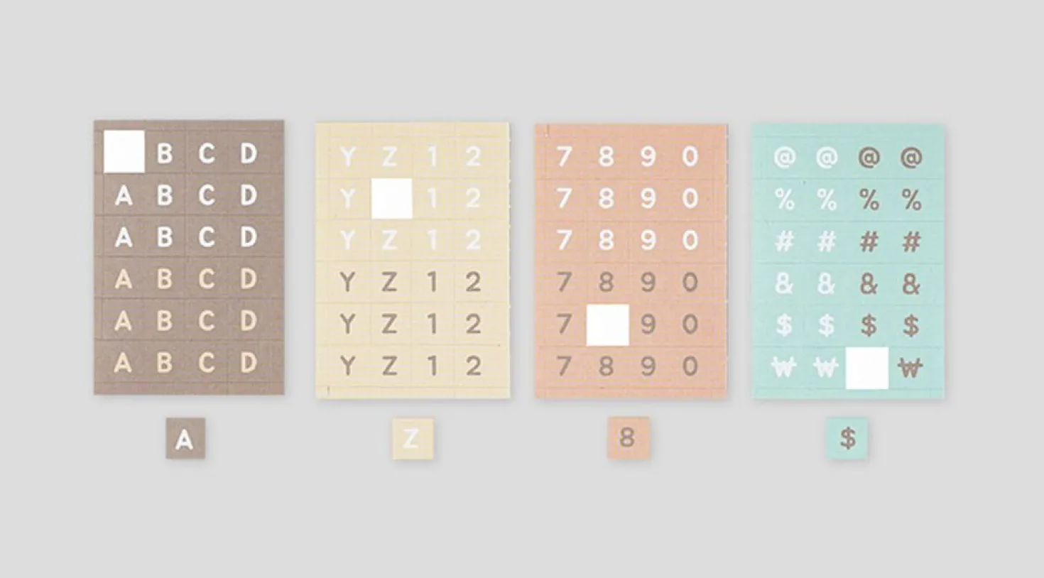 1152pcs Pastel Alphabet Sticker Set