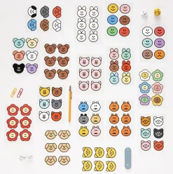 2pcs Point Smile Removable Sticker Set